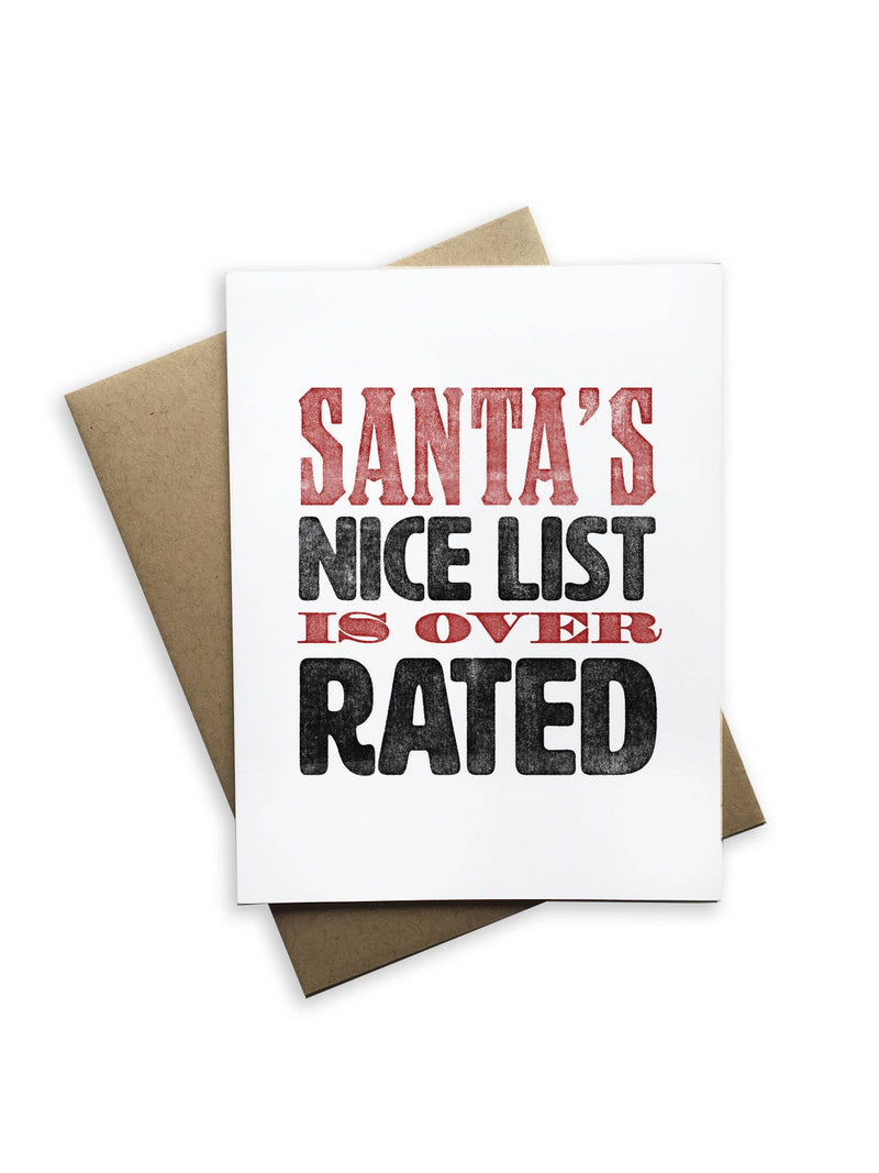 "Santa's Nice List Is Overrated" Holiday Card
