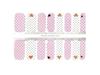 "Polkadot Love" Pink White Heart Nail Wrap